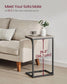 C-Shaped End Table Greige and Black FredCo