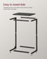 C-Shaped End Table Misty Gray and Black FredCo
