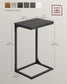 C-Shaped End Table Misty Gray and Black FredCo
