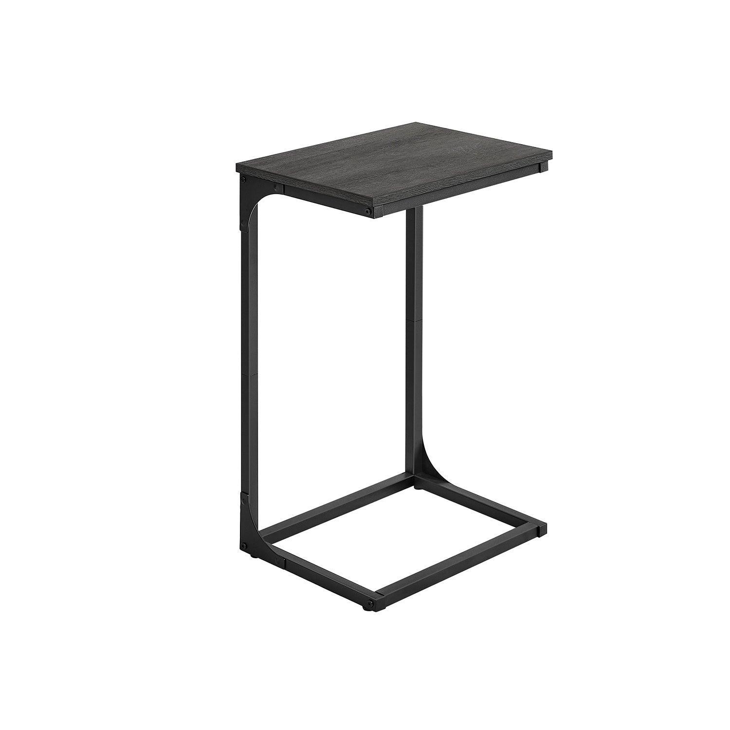 C-Shaped End Table Misty Gray and Black FredCo