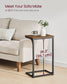 C-Shaped End Table Rustic Brown and Black FredCo