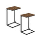 C-Shaped End Table Rustic Brown and Black FredCo