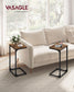 C-Shaped End Table Rustic Brown and Black FredCo