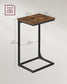 C-Shaped End Table Rustic Brown and Black FredCo