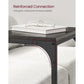 C-Shaped End Table Set of 2 Ebonized Oak and Black FredCo