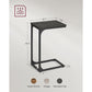 C-Shaped End Table Set of 2 Ebonized Oak and Black FredCo