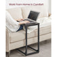 C-Shaped End Table Set of 2 Ebonized Oak and Black FredCo
