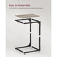 C-Shaped End Table Set of 2 Greige and Black FredCo