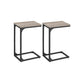 C-Shaped End Table Set of 2 Greige and Black FredCo
