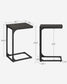 C-Shaped End Table, Small Side Table for Couch, Sofa Table with Metal Frame for Living Room, Bedroom, Bedside, Ebonized Oak and Black FredCo