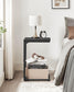 C-Shaped End Table, Small Side Table for Couch, Sofa Table with Metal Frame for Living Room, Bedroom, Bedside, Ebonized Oak and Black FredCo