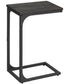 C-Shaped End Table, Small Side Table for Couch, Sofa Table with Metal Frame for Living Room, Bedroom, Bedside, Ebonized Oak and Black FredCo
