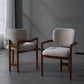 Dining Chairs Set of 2 Upholstered Arm Chairs, Rubber Wood Accent Chairs Beige Fabric Seating, 300 LBS Weight Capacity FredCo