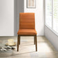 Ines Mid-Century Modern Burnt Orange Velvet Dining Chair Set with Walnut Solid Wood Base 35.8'H x 18.9'W x 24'D FredCo