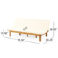 Outdoor Elegance Daybed with Convertible Design, Beige Cushion, Acacia Wood Frame FredCo