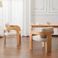 2-Pack Dining Chairs with Pillow Back, Beige Fabric, Natural Color Solid Wood Frame FredCo