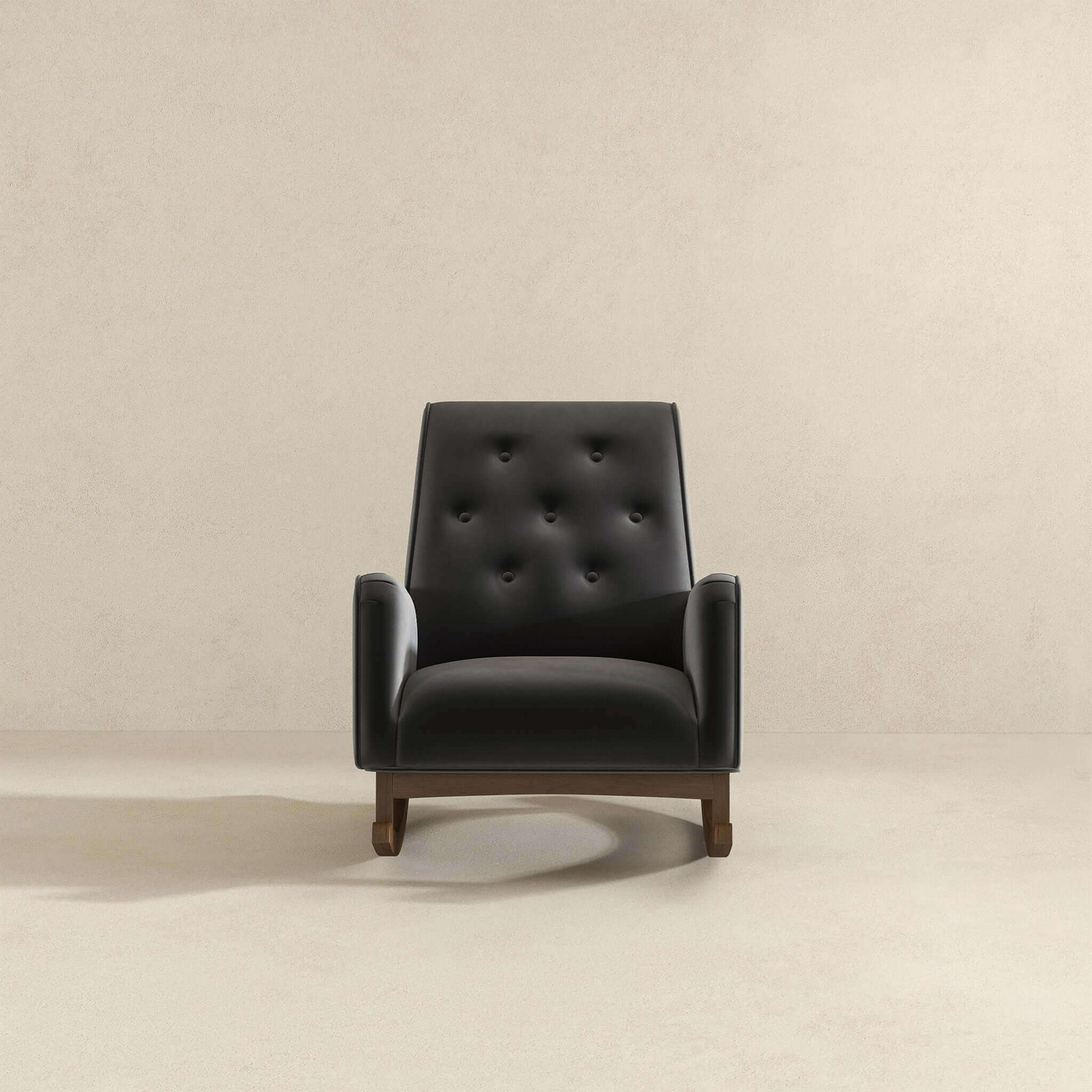 Elegant Style Demetrius Dark Grey Fabric Rocking Chair with Solid Wood Frame for Living Room and Nursery 36.6'H x 27.5'W x 39'D for Living Room Bedroom Reading FredCo