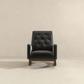 Elegant Style Demetrius Dark Grey Fabric Rocking Chair with Solid Wood Frame for Living Room and Nursery 36.6'H x 27.5'W x 39'D for Living Room Bedroom Reading FredCo