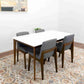 Lindsey Mid-Century Modern Solid Wood Dining Table with White Top and Walnut Legs, 59 inches for Bedroom Hallway, Entryway FredCo