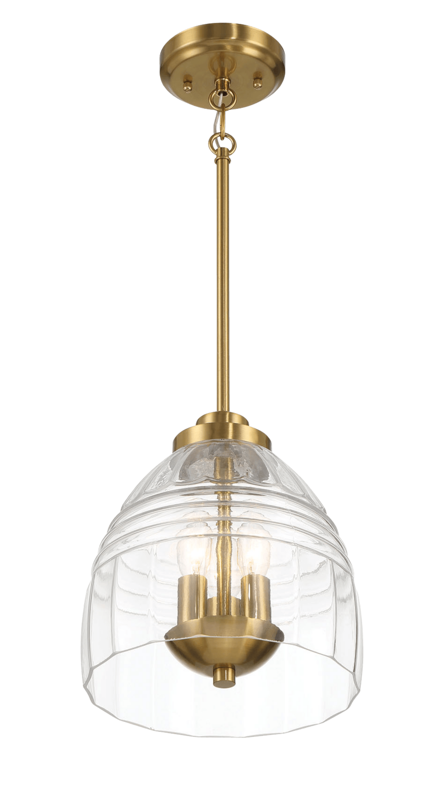 Modern brass and glass pendant ceiling light fixture for home from FredCo International