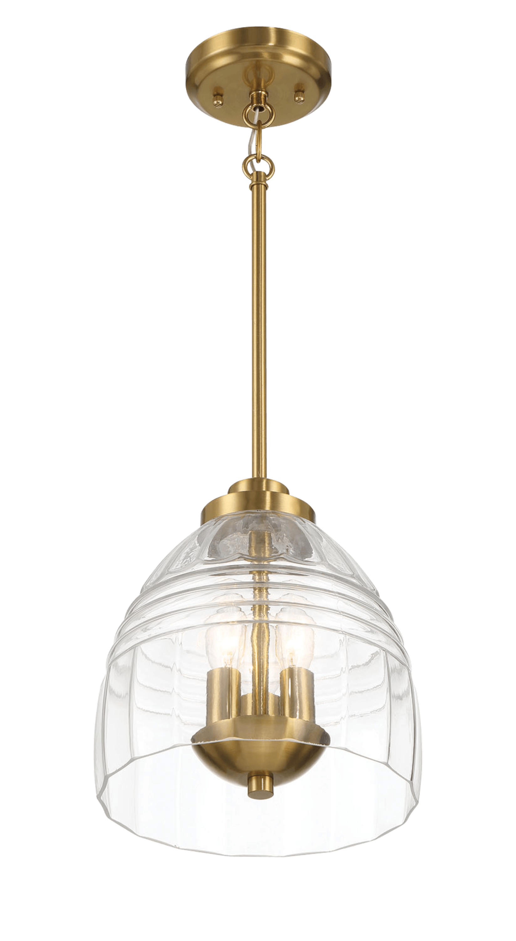 Modern brass and glass pendant ceiling light fixture for home from FredCo International