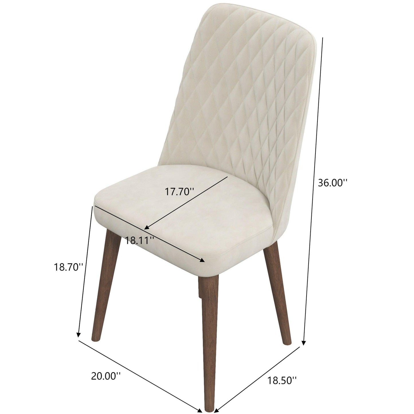 Premium Katie Mid-Century Modern Velvet Dining Chair Set - Elegant Design, Durable Velvet, Solid Wood Frame for Home Kitchen FredCo