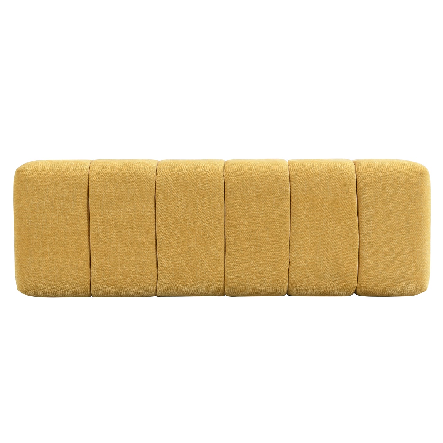 Upholstered Dining Bench, No-Assembly Entryway Bench Ottoman, Yellow Chenille Fabric, 50' Length FredCo