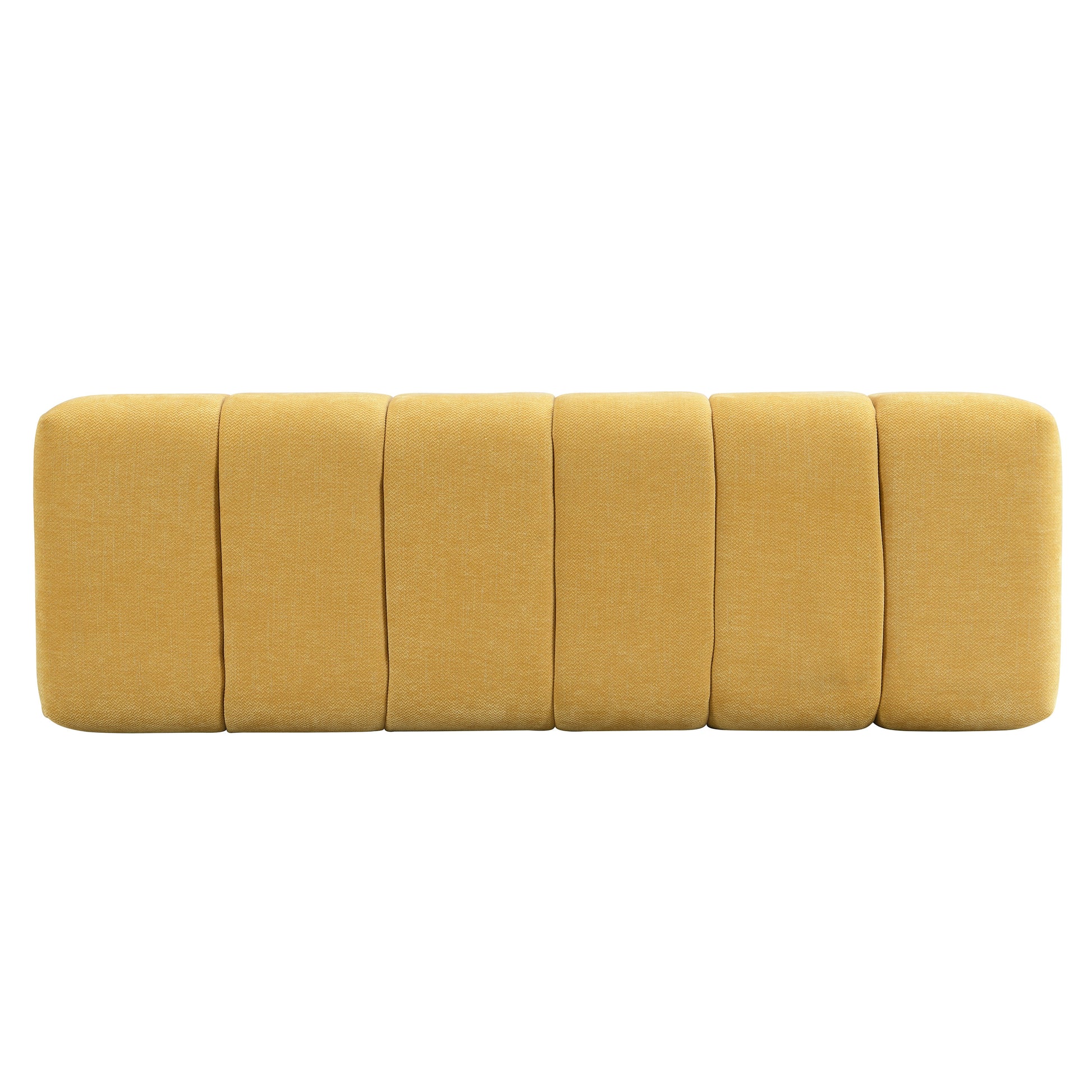 Upholstered Dining Bench, No-Assembly Entryway Bench Ottoman, Yellow Chenille Fabric, 50' Length FredCo
