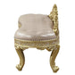 Cabriole Light Gold Synthetic Leather & Gold Finish Bench FredCo