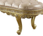 Cabriole Light Gold Synthetic Leather & Gold Finish Bench FredCo