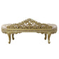 Cabriole Light Gold Synthetic Leather & Gold Finish Bench FredCo