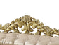Cabriole Light Gold Synthetic Leather & Gold Finish Bench FredCo