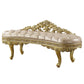 Cabriole Light Gold Synthetic Leather & Gold Finish Bench FredCo