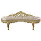 Cabriole Light Gold Synthetic Leather & Gold Finish Bench FredCo