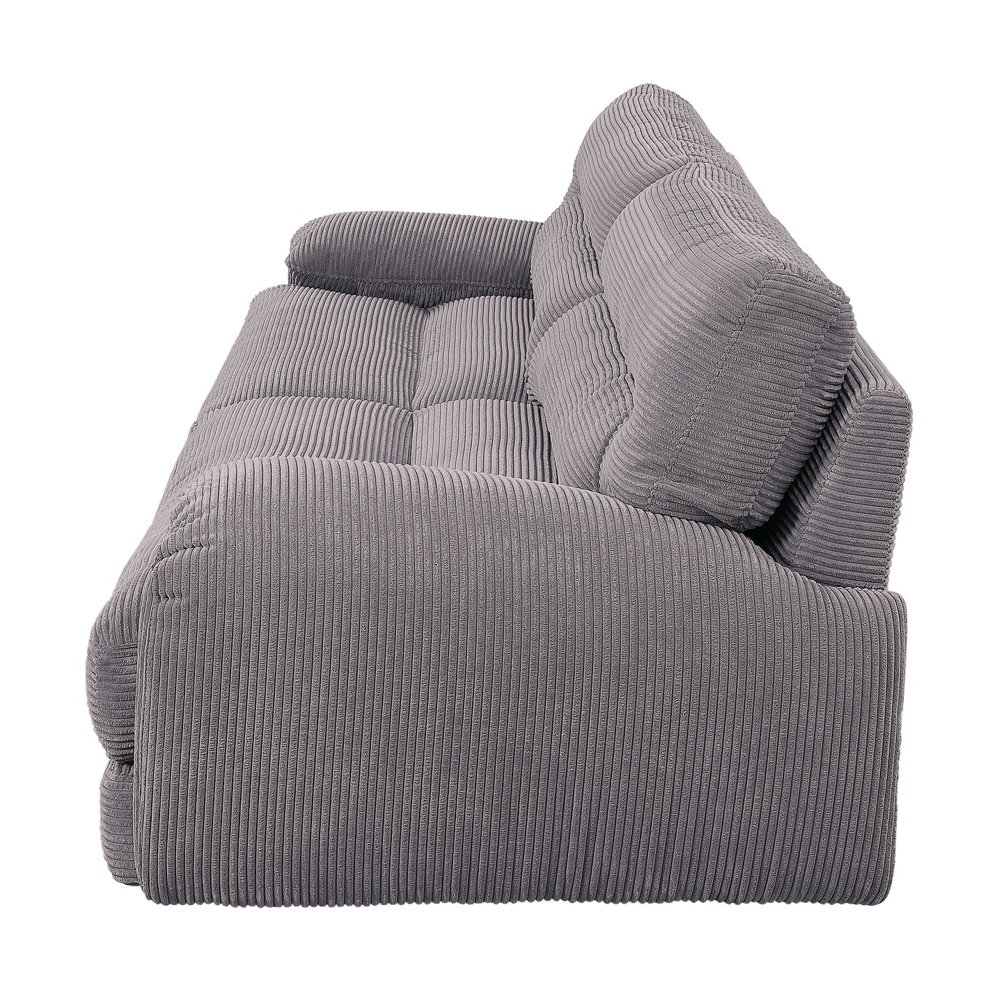 Cadenza Gray Corduroy Loveseat FredCo