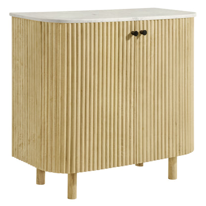 Caldera 33" Curved Solid Wood and Marble Accent Storage Cabinet by Modway EEI-7354 FredCo