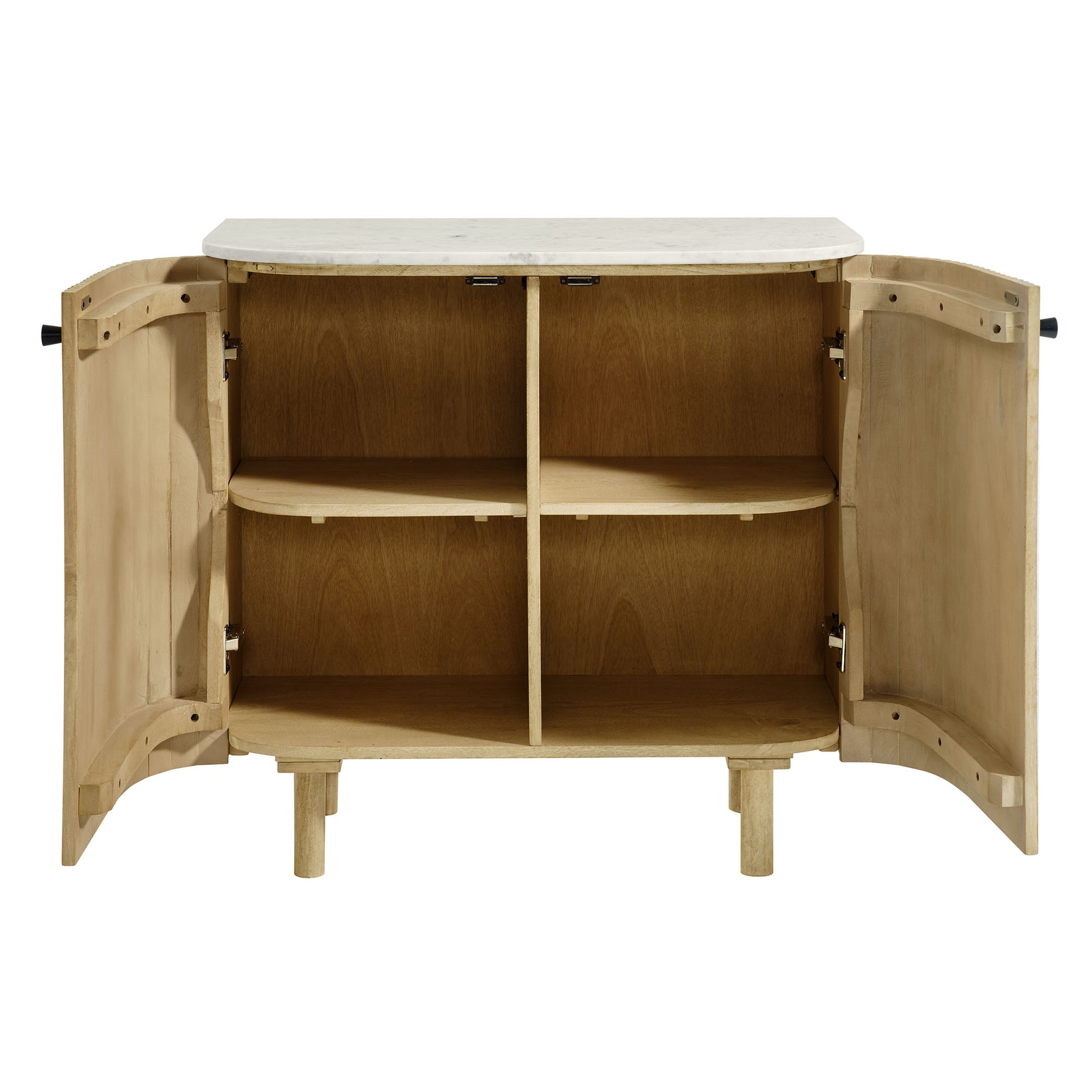 Caldera 33" Curved Solid Wood and Marble Accent Storage Cabinet by Modway EEI-7354 FredCo
