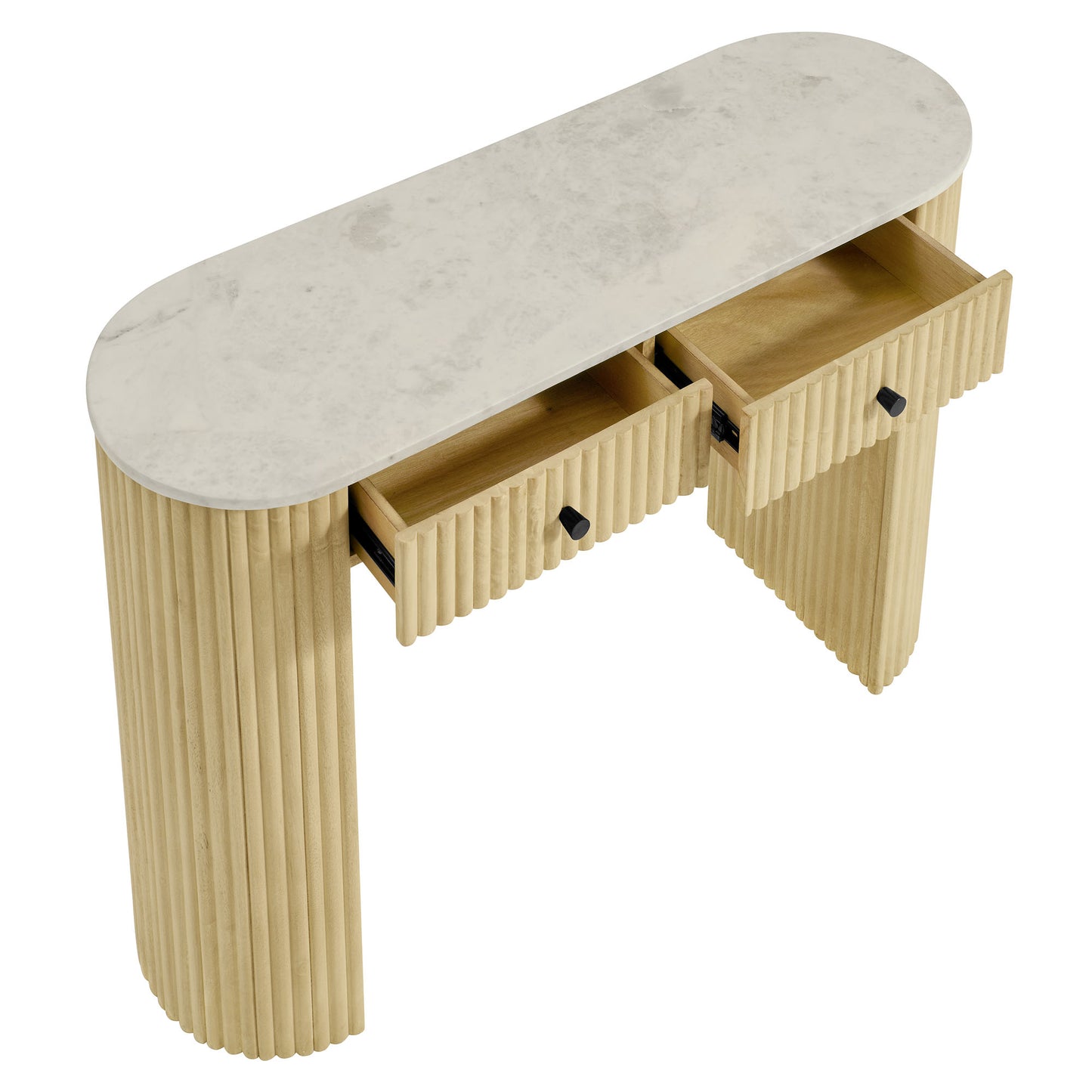 Caldera 42" Curved Solid Wood and Marble Console Table by Modway EEI-7353 FredCo