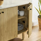 Caldera 60" Curved Solid Wood and Marble Sideboard Storage Cabinet by Modway EEI-7355 FredCo