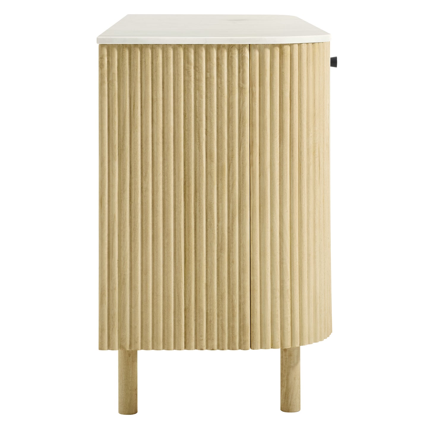 Caldera 60" Curved Solid Wood and Marble Sideboard Storage Cabinet by Modway EEI-7355 FredCo