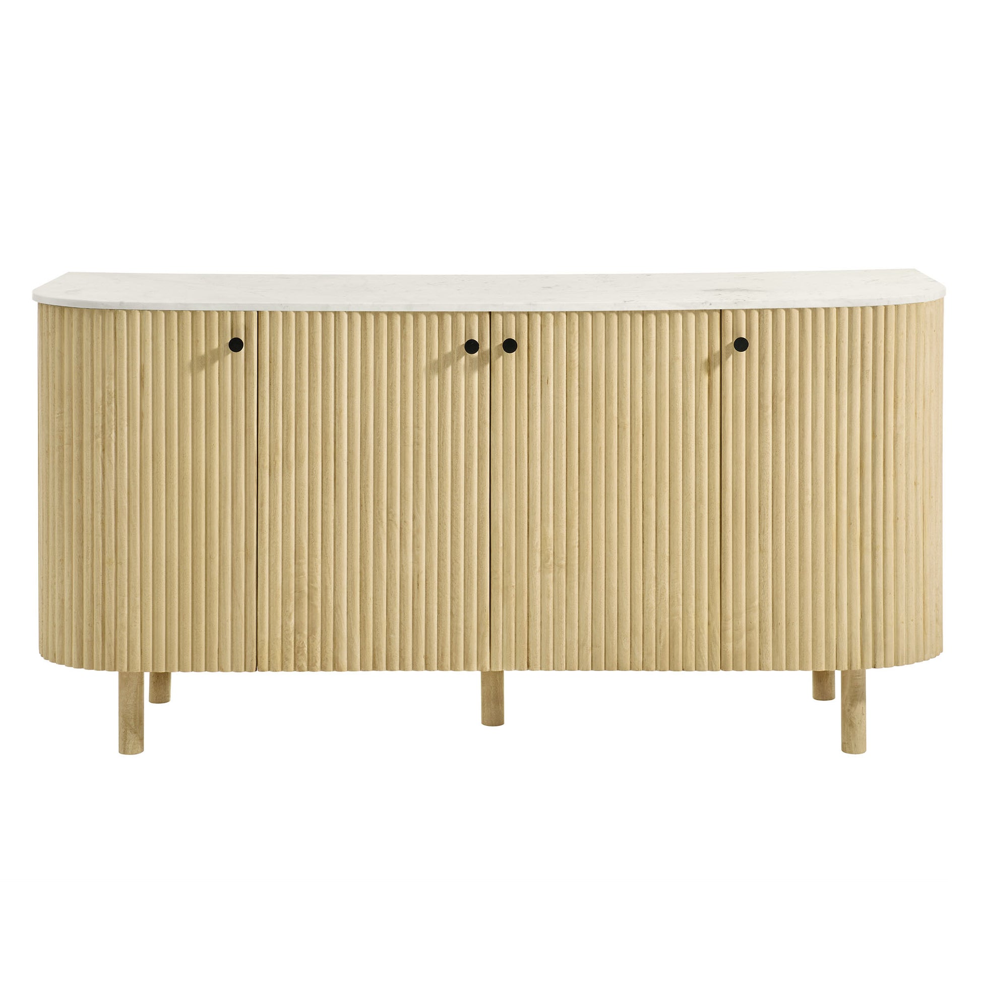 Caldera 60" Curved Solid Wood and Marble Sideboard Storage Cabinet by Modway EEI-7355 FredCo