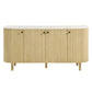 Caldera 60" Curved Solid Wood and Marble Sideboard Storage Cabinet by Modway EEI-7355 FredCo
