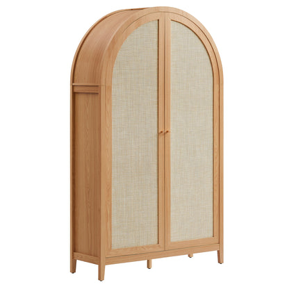 Calista 79" Tall Wide Rattan Arched Storage Cabinet by Modway EEI-7294 FredCo