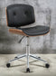 Camila Black Synthetic Leather & Walnut Finish Office Chair FredCo