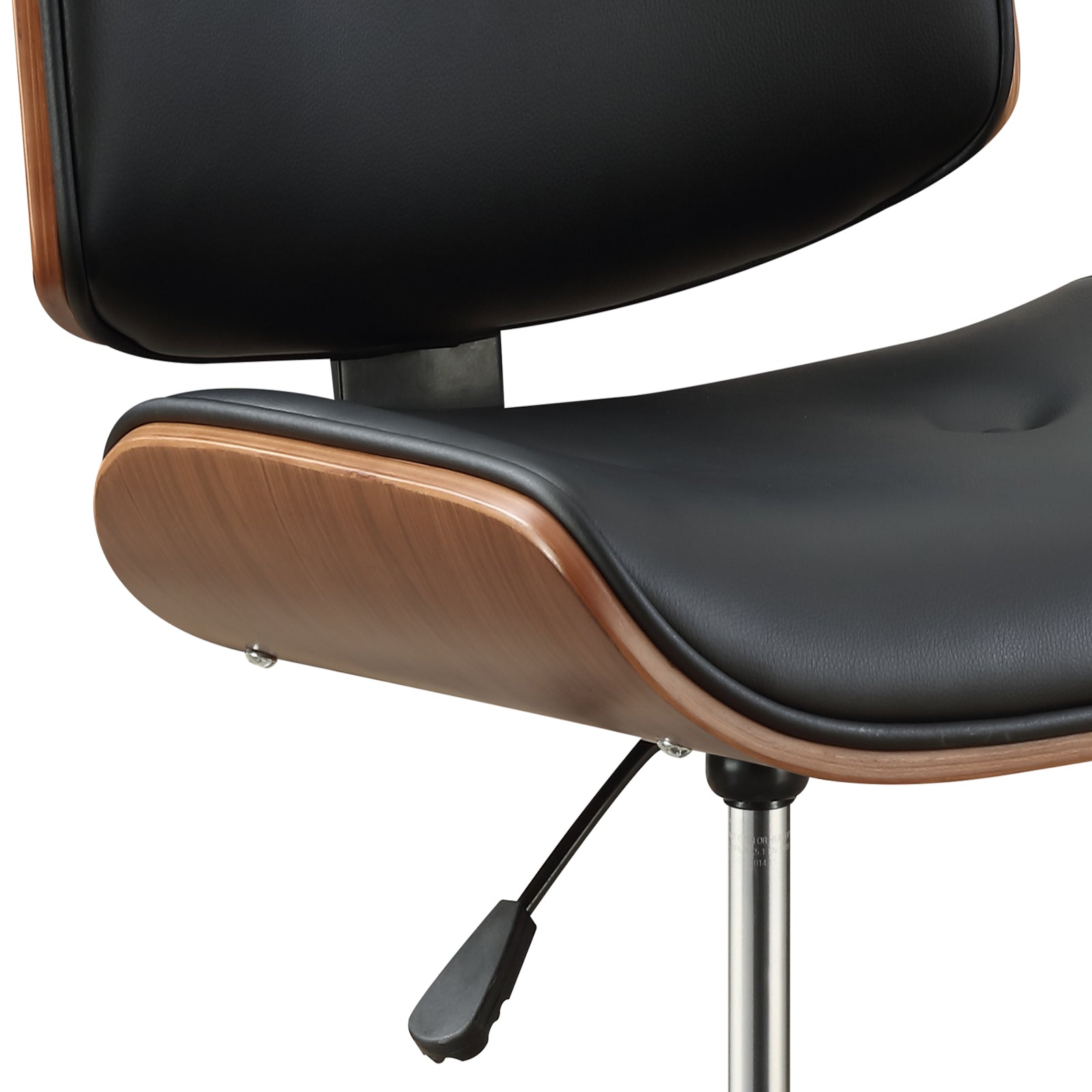 Camila Black Synthetic Leather & Walnut Finish Office Chair FredCo
