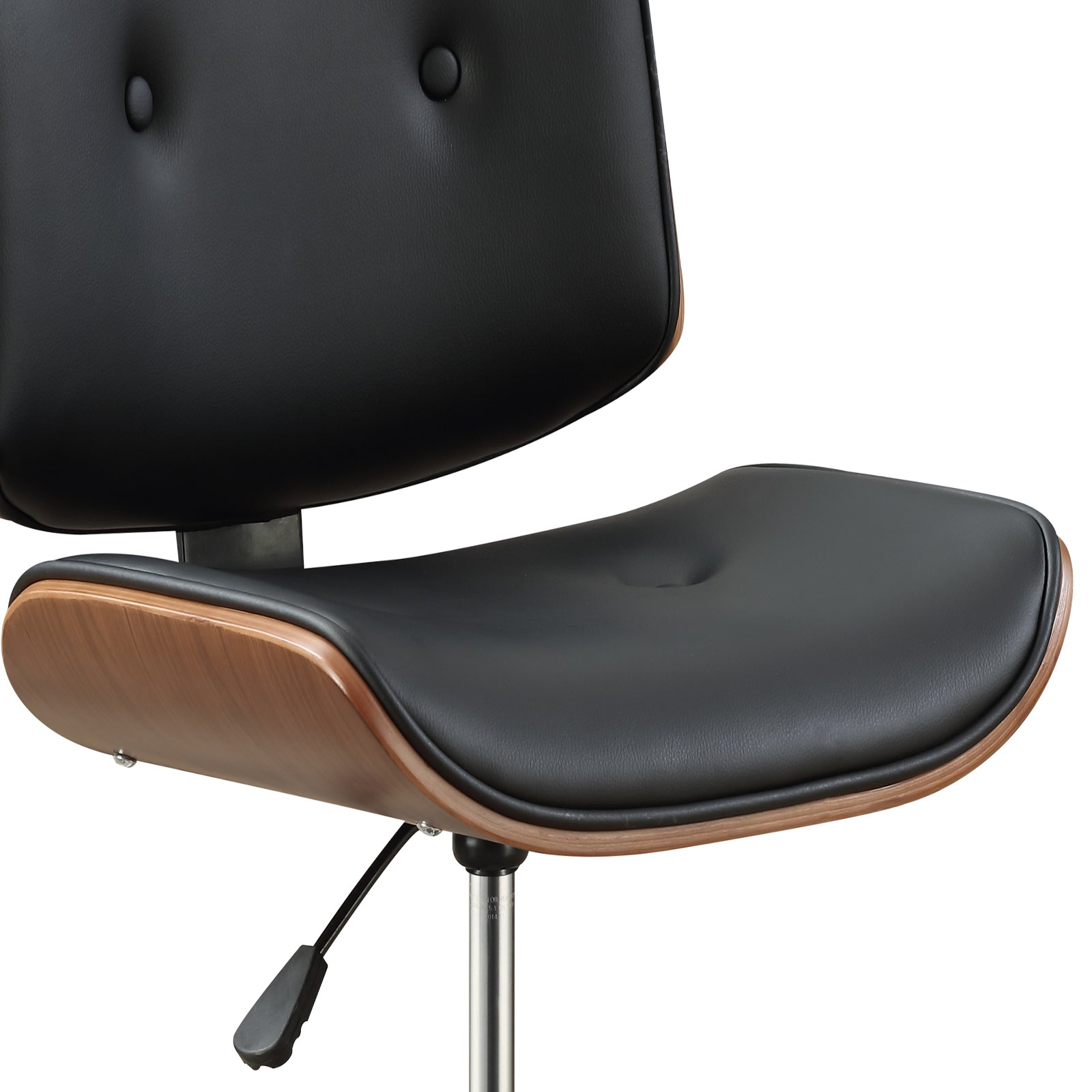 Camila Black Synthetic Leather & Walnut Finish Office Chair FredCo