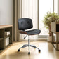 Camila Black Synthetic Leather & Walnut Finish Office Chair FredCo