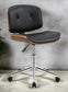 Camila Black Synthetic Leather & Walnut Finish Office Chair FredCo