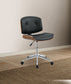 Camila Black Synthetic Leather & Walnut Finish Office Chair FredCo