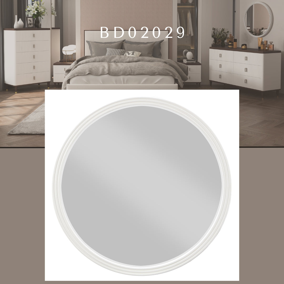 Carena Gray Round Mirror FredCo